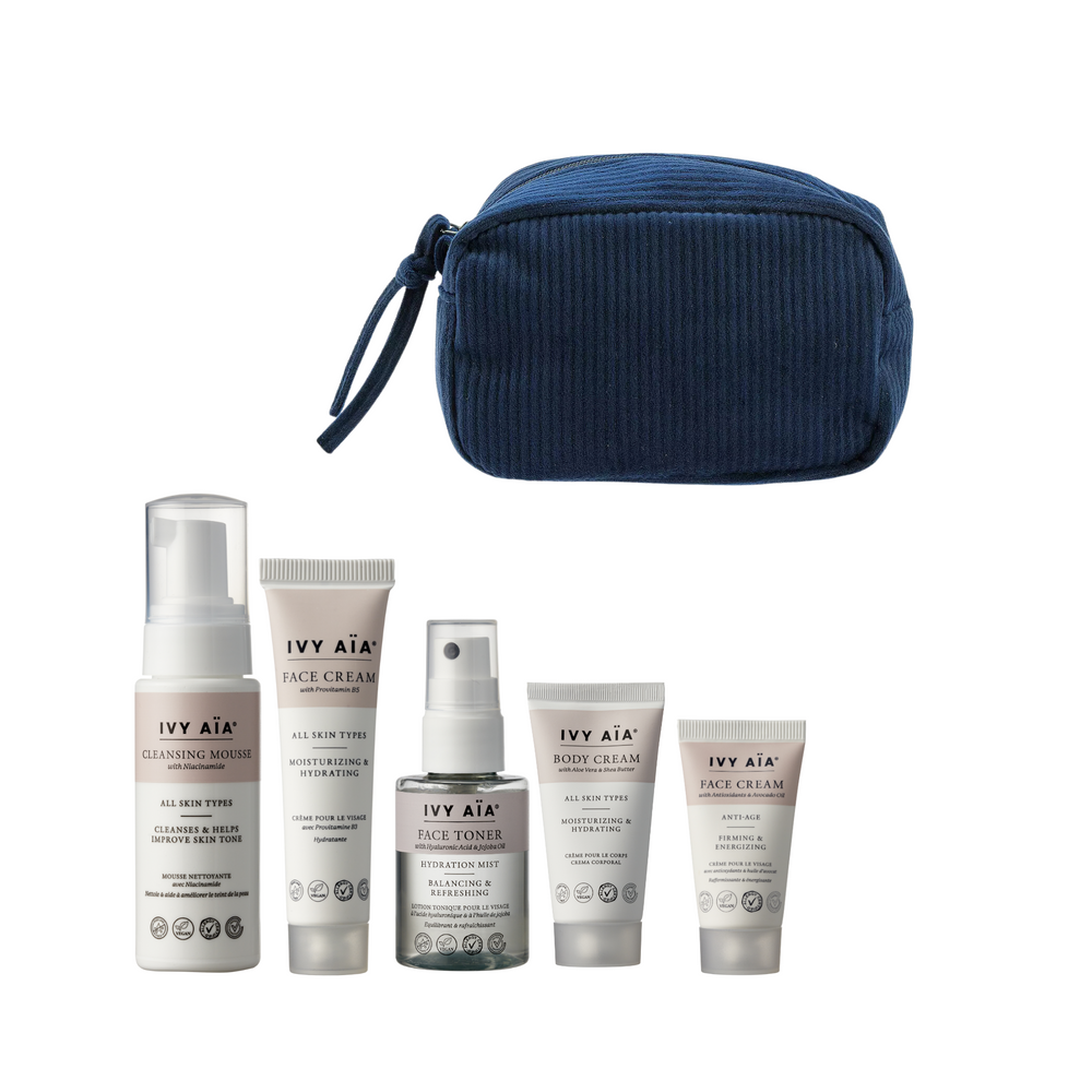 Ivy Aïa Travel Size Kit + Kosmetiikkalaukku, Elodie - Royal Blue